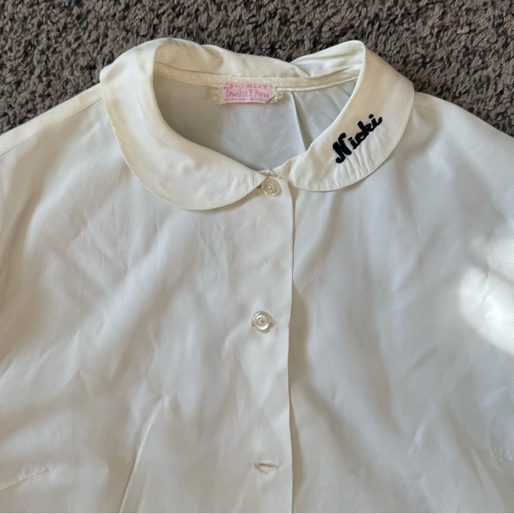 Vintage uniform blouse 1950s 1960s nicki embroidered